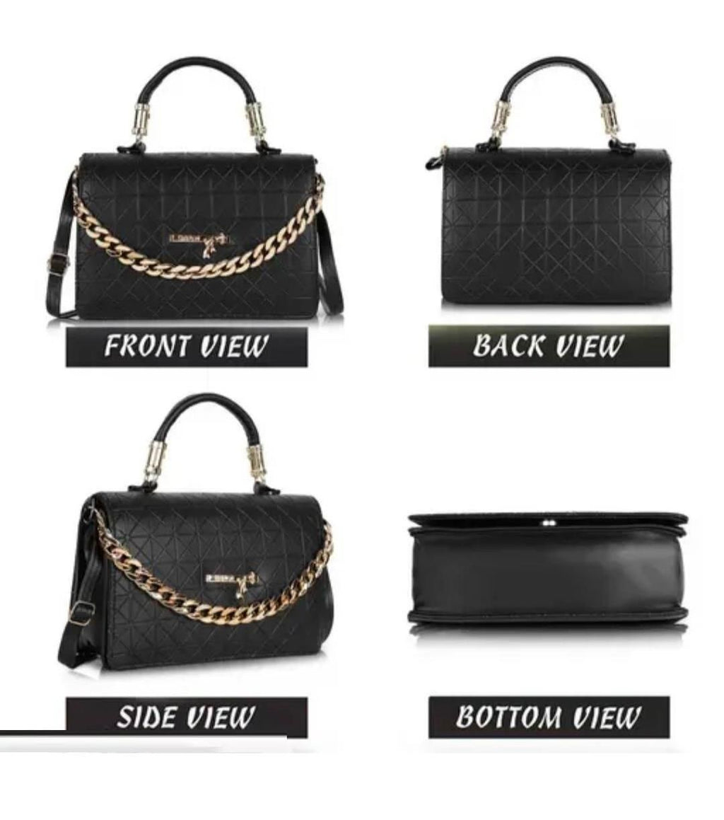 Black Quilted Style Fancy Sling Bag for Women